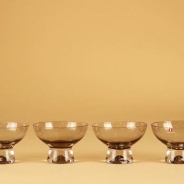Iittala 2092 jälkiruokamalja, harmaa, 4 kpl, suunnittelija Tapio Wirkkala,