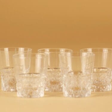 Iittala Kimara snapsilasi, kirkas, 5 kpl, suunnittelija Tapio Wirkkala, 4 cl