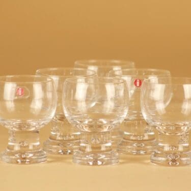 Iittala Kartano snapsilasi, kirkas, 5 kpl, suunnittelija Tapio Wirkkala,
