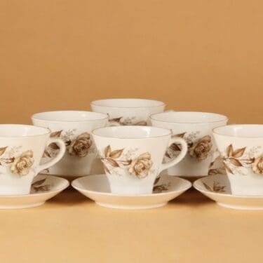 Arabia Juhlaruusu coffee cup 6 pcs designer Raija Uosikkinen